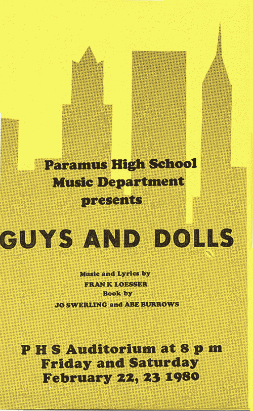 "Guys and Dolls" Program -Feb. 1980- front cover