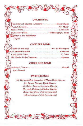 Holiday Concert Program - December 17, 1981, Pg2
