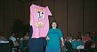July 28, 2002:  Ellen presents Roberta with the Nightshirt