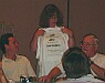 7-28-02 - Diana models the teeshirt given to the Friendly Feud winners